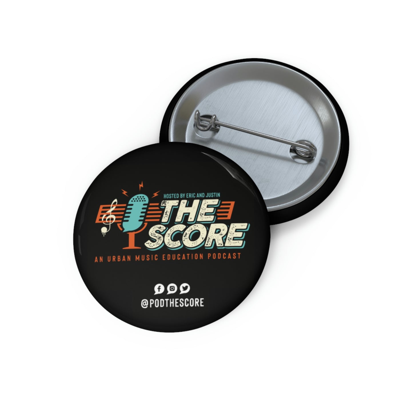 The Score Podcast Custom Pin Buttons